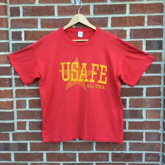 Lang's Other - VTG Military Tee XL Air Force 86 World Softball Champions USAFE SIngle Stitch